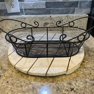 Black Wire Basket with Handles